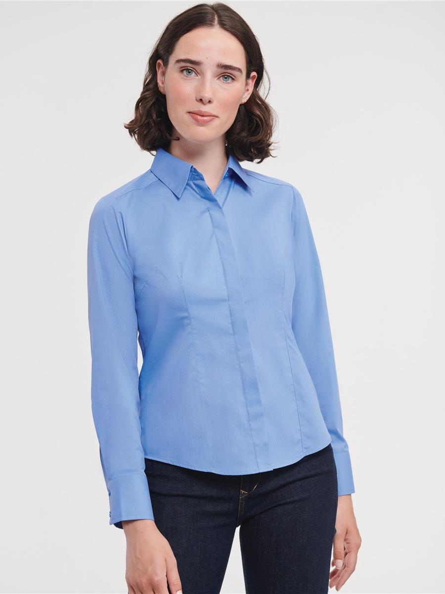 Polycotton Poplin 110 Fitted L/S Shirt Ladies
