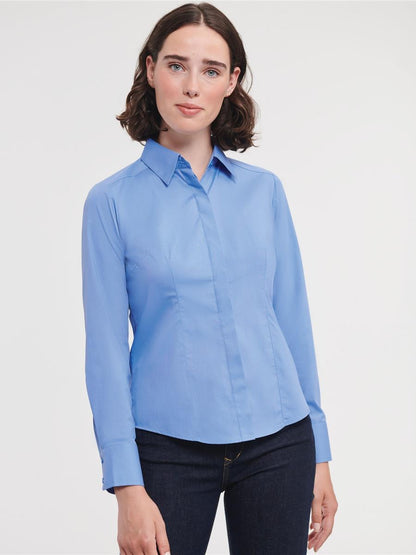 Polycotton Poplin 110 Fitted L/S Shirt Ladies