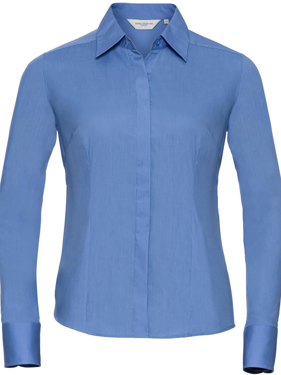 Polycotton Poplin 110 Fitted L/S Shirt Ladies