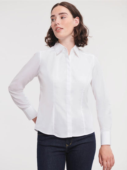 Polycotton Poplin 110 Fitted L/S Shirt Ladies