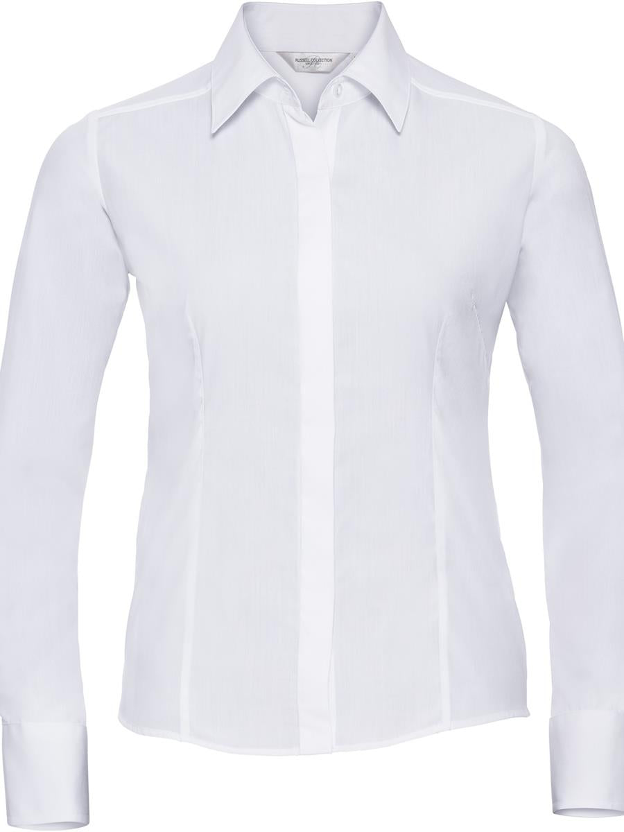 Polycotton Poplin 110 Fitted L/S Shirt Ladies