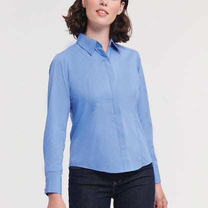 Polycotton Poplin 110 Fitted L/S Shirt Ladies