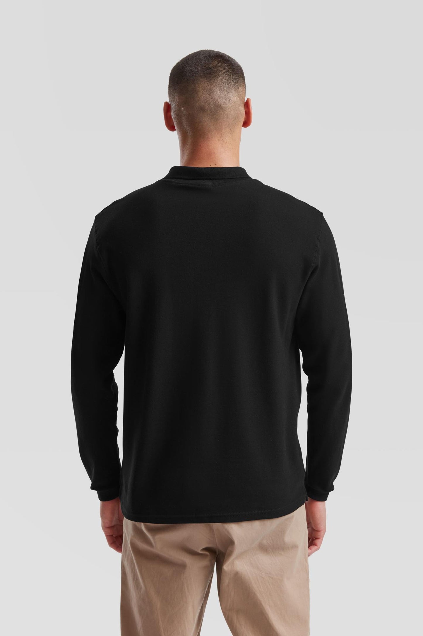 Premium Long Sleeve Cotton Polo Shirt 180 Adult