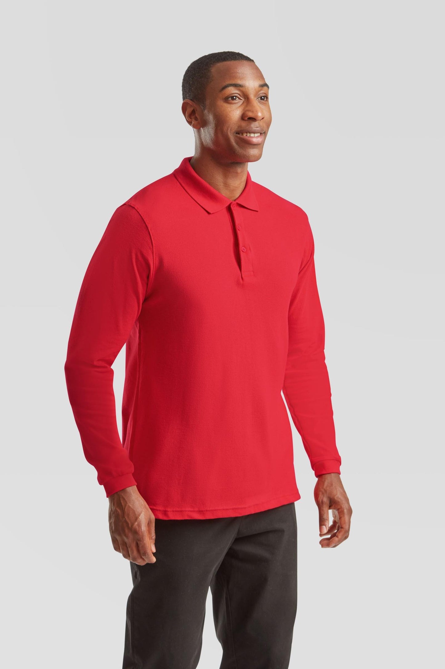Premium Long Sleeve Cotton Polo Shirt 180 Adult