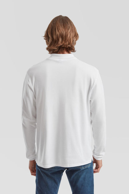 Premium Long Sleeve Cotton Polo Shirt 180 Adult